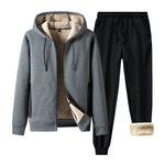 Verasmode-Men Sets-Schlichte Herren-Sweatsuit mit Sherpa-Futter für den Winter