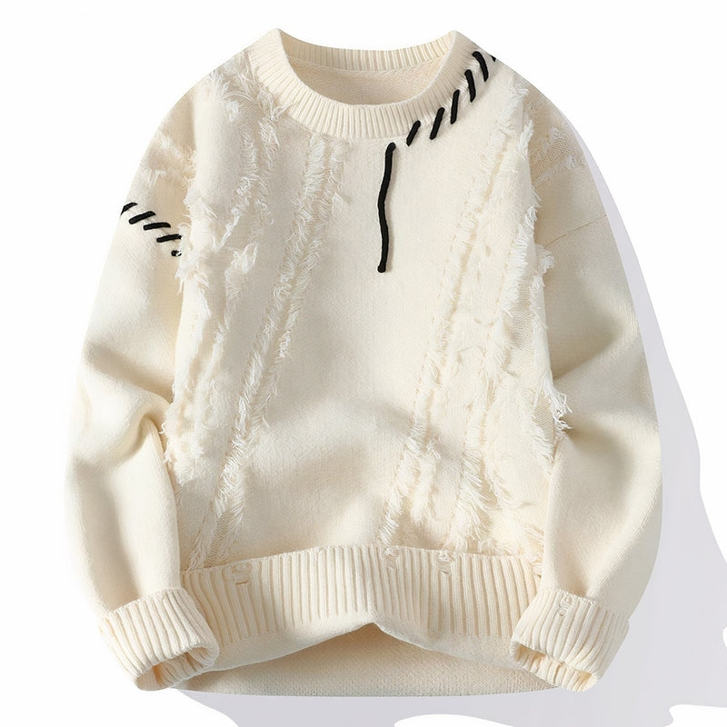 Verasmode-Sweater-Ronan - Stilvoller Patchwork-Pullover für Männer mit hervorragendem Tragekomfort