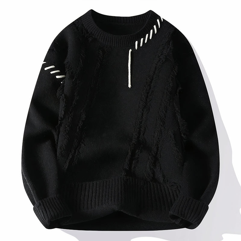 Verasmode-Sweater-Ronan - Stilvoller Patchwork-Pullover für Männer mit hervorragendem Tragekomfort