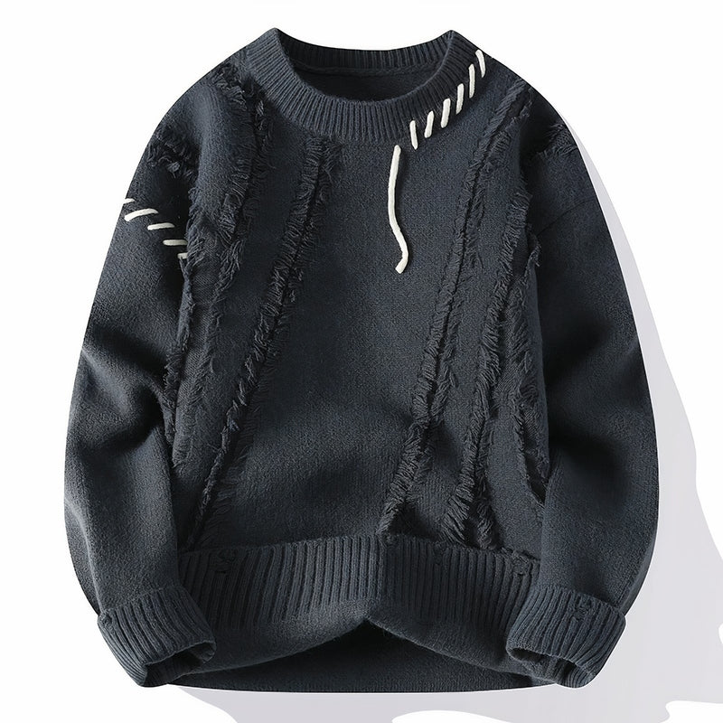 Verasmode-Sweater-Ronan - Stilvoller Patchwork-Pullover für Männer mit hervorragendem Tragekomfort